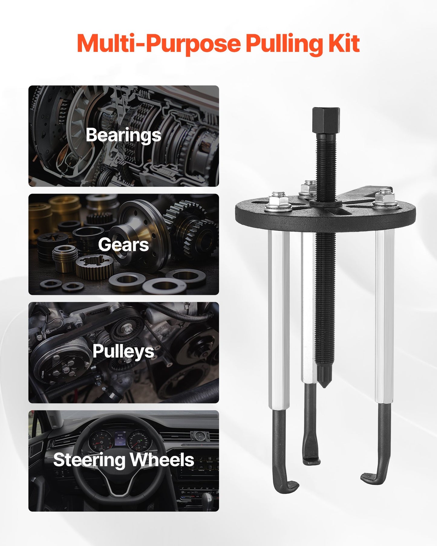 21-in-1 Bearing Puller Set, 21 PCS 3-Jaw Hook Puller for Internal External Bearings and Bearing Without Inner Shaft, Multifunctional Bearing Removal Tool with Heavy Duty Portable Storage Case - Image 7