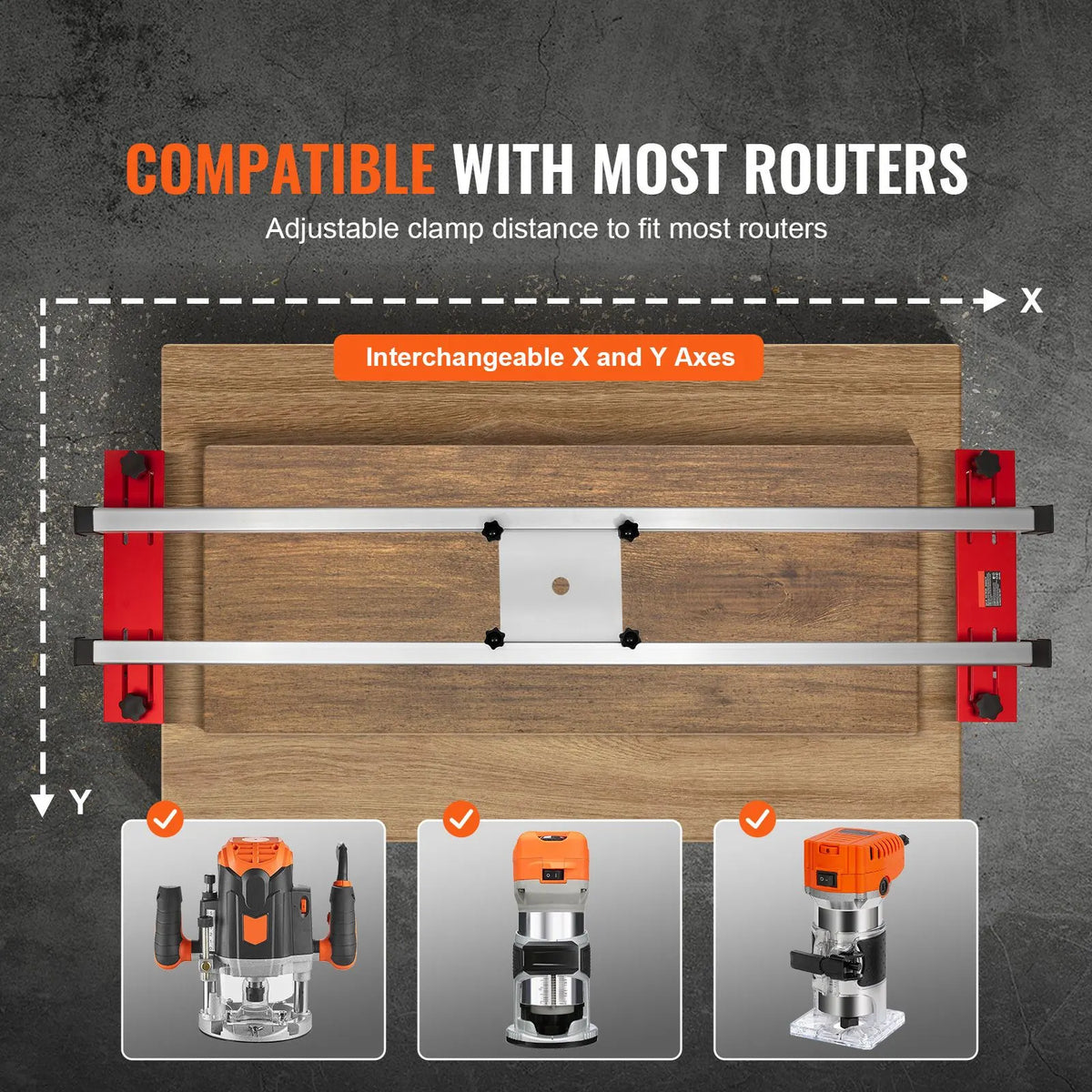Router Sled, 1625 mm, Portable and Easy to Adjust Slab Flattening Jig, DIY Woodworking Router Sled for Flattening Slabs, Slab Guide Jig Trimming Planing Machine for Wood Flattening, Home DIY - Image 3