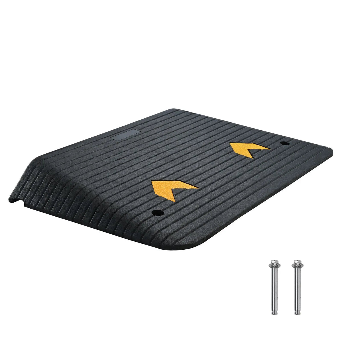 Upgraded Rubber Threshold Ramp, 10.2 cm Rise Door Ramp with 1 Channel, Natural Rubber Car Ramp with Non-Slip Textured Surface, 15 tons Load Capacity Curb Ramp for Wheelchair and Scooter
