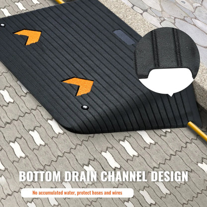 Upgraded Rubber Threshold Ramp, 10.2 cm Rise Door Ramp with 1 Channel, Natural Rubber Car Ramp with Non-Slip Textured Surface, 15 tons Load Capacity Curb Ramp for Wheelchair and Scooter - Image 5