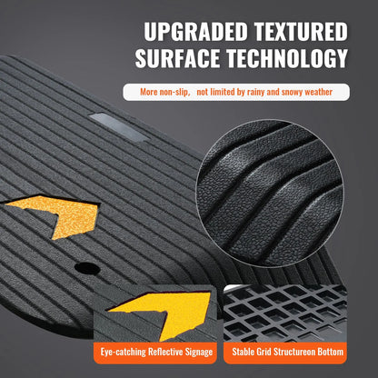 Upgraded Rubber Threshold Ramp, 8.9 cm Rise Door Ramp with 1 Channel, Natural Rubber Car Ramp with Non-Slip Textured Surface, 15 tons Load Capacity Curb Ramp for Wheelchair and Scooter - Image 4