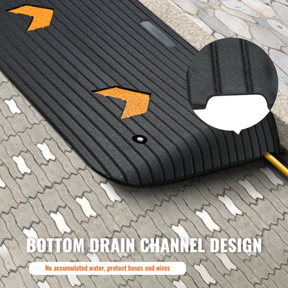 Upgraded Rubber Threshold Ramp, 8.9 cm Rise Door Ramp with 1 Channel, Natural Rubber Car Ramp with Non-Slip Textured Surface, 15 tons Load Capacity Curb Ramp for Wheelchair and Scooter - Image 5