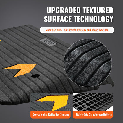 Upgraded Rubber Threshold Ramp, 7.6 cm Rise Door Ramp with 1 Channel, Natural Rubber Car Ramp with Non-Slip Textured Surface, 150 tons Load Capacity Curb Ramp for Wheelchair and Scooter - Image 4