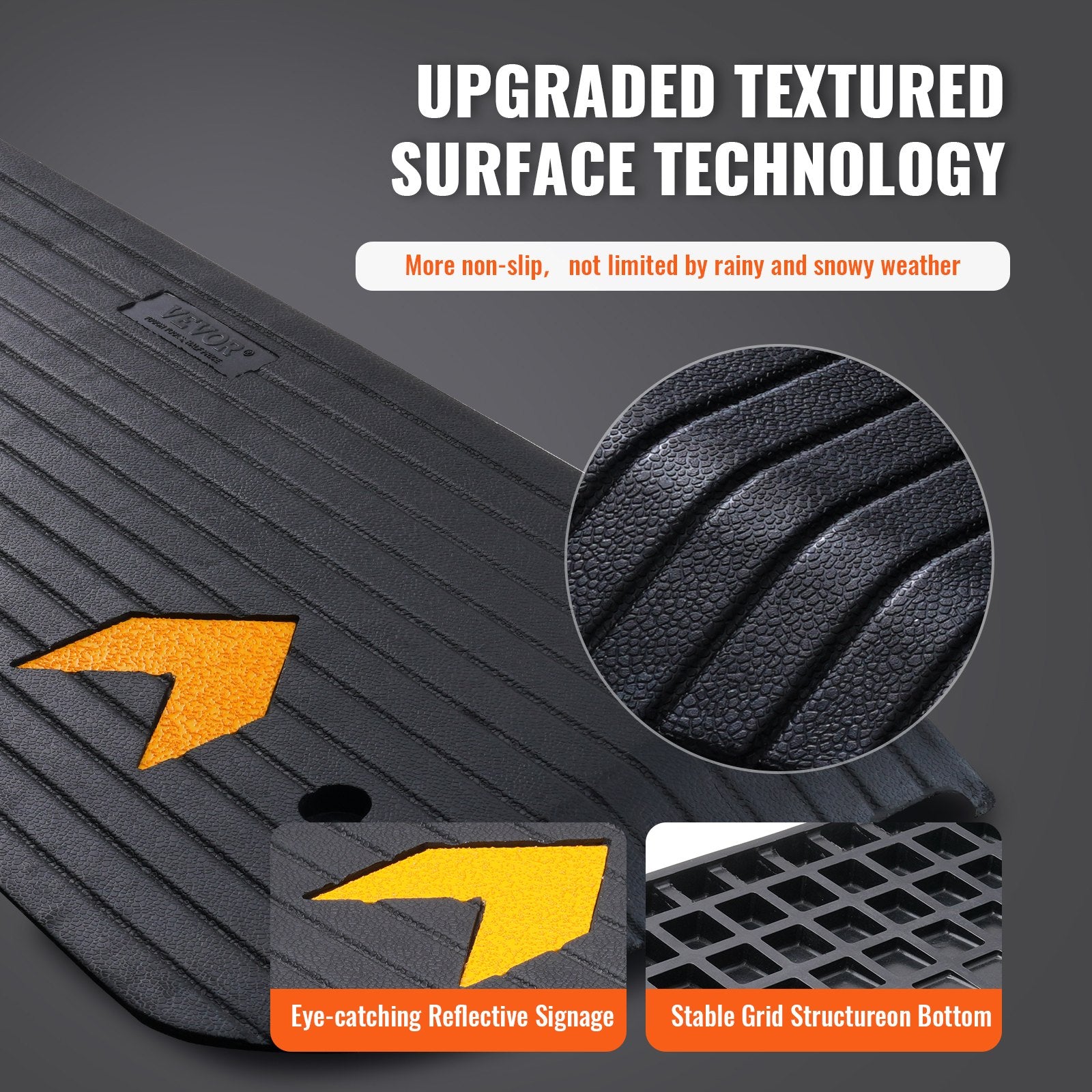 Rubber Threshold Ramp, 5 cm Rise Threshold Ramp Doorway, Recycled Rubber Power Threshold Ramp Rated 15 tons Load Capacity, Non-Slip Surface Rubber Solid Threshold Ramp for Wheelchair and Scooter - Image 4