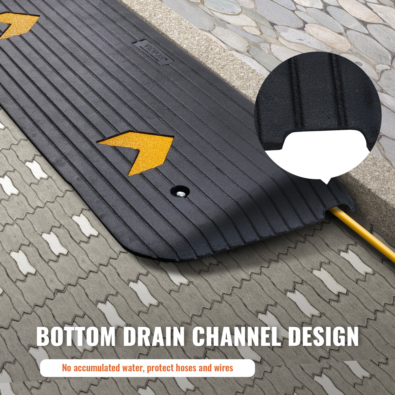 Rubber Threshold Ramp, 5 cm Rise Threshold Ramp Doorway, Recycled Rubber Power Threshold Ramp Rated 15 tons Load Capacity, Non-Slip Surface Rubber Solid Threshold Ramp for Wheelchair and Scooter - Image 5