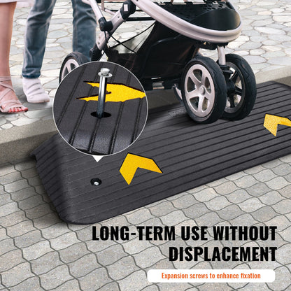 Rubber Threshold Ramp, 5 cm Rise Threshold Ramp Doorway, Recycled Rubber Power Threshold Ramp Rated 15 tons Load Capacity, Non-Slip Surface Rubber Solid Threshold Ramp for Wheelchair and Scooter - Image 6