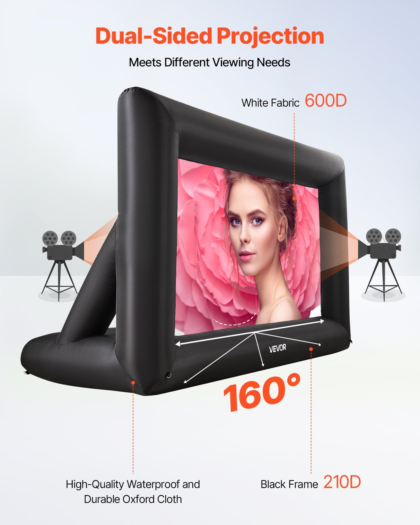14 ft Inflatable Movie Screen 16:9 600D Movie Projector with Portable Bag - Image 4