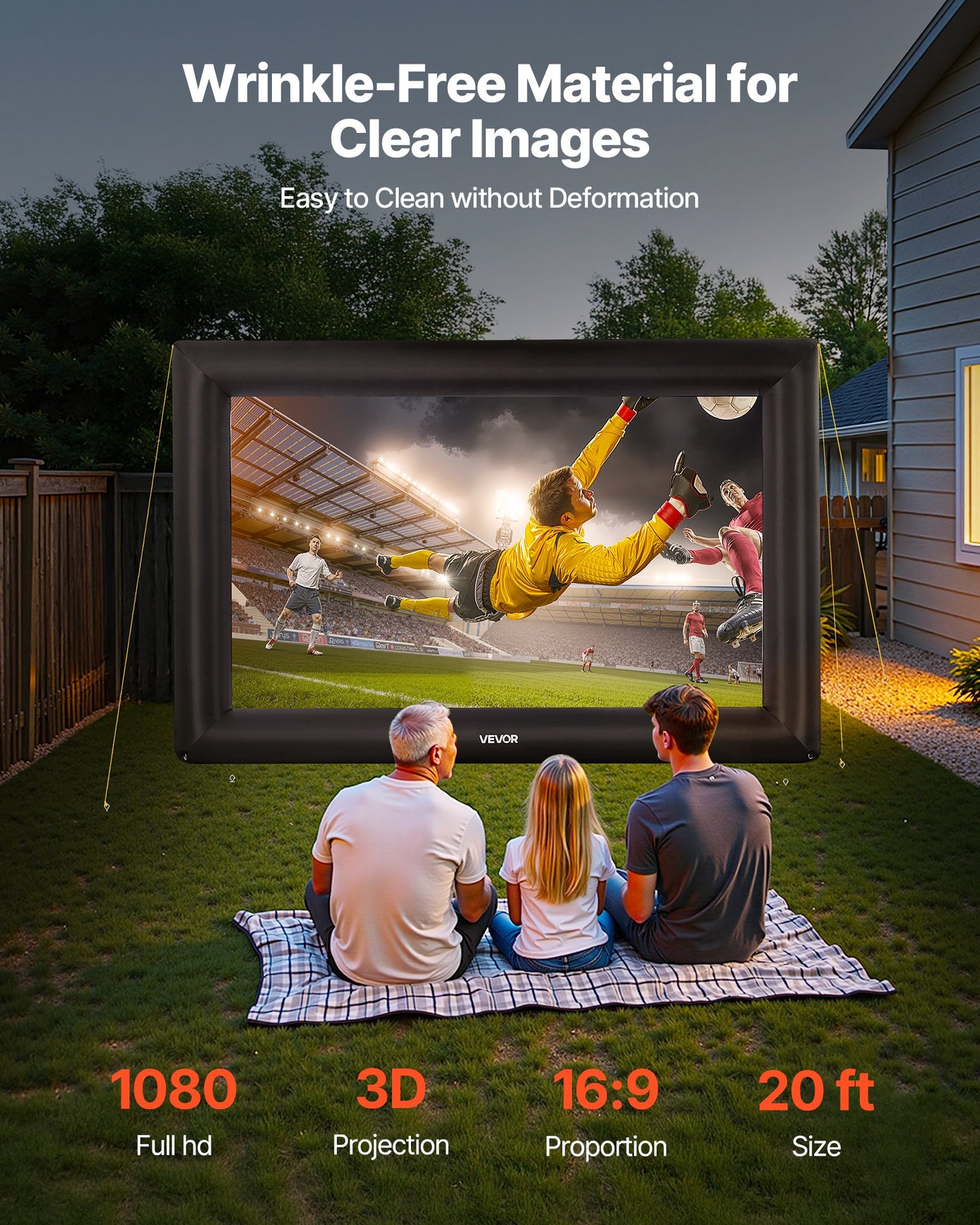 20 ft Inflatable Movie Screen 16:9 600D Movie Projector with Portable Bag - Image 2