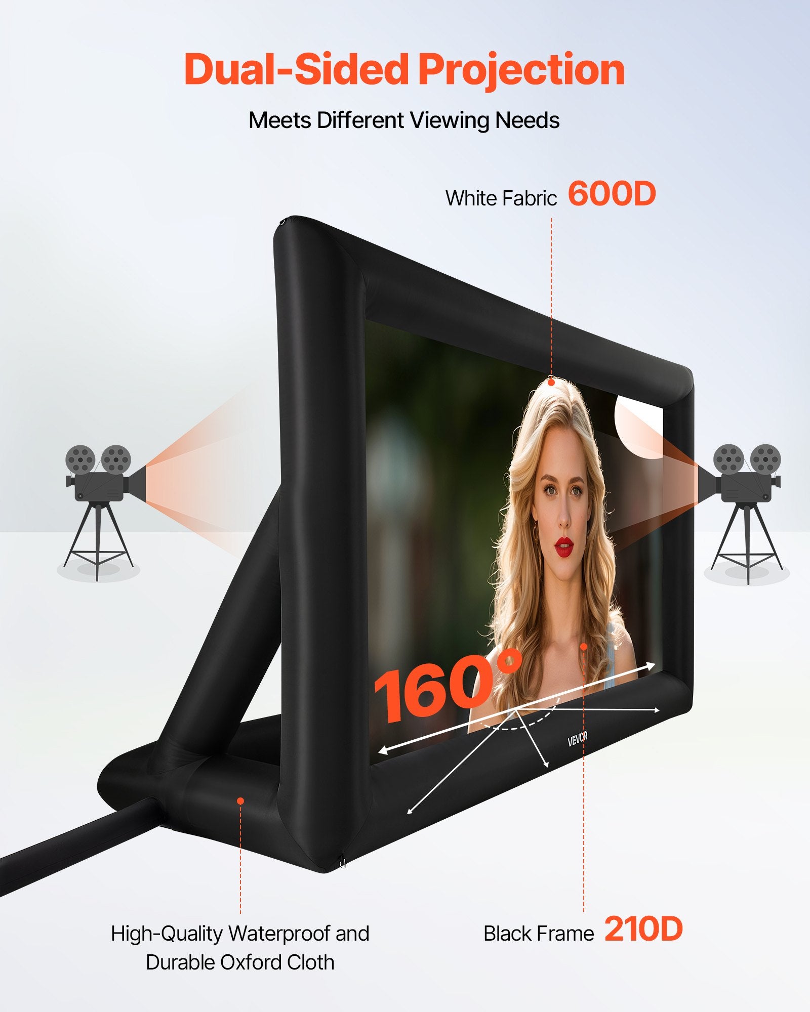 20 ft Inflatable Movie Screen 16:9 600D Movie Projector with Portable Bag - Image 4