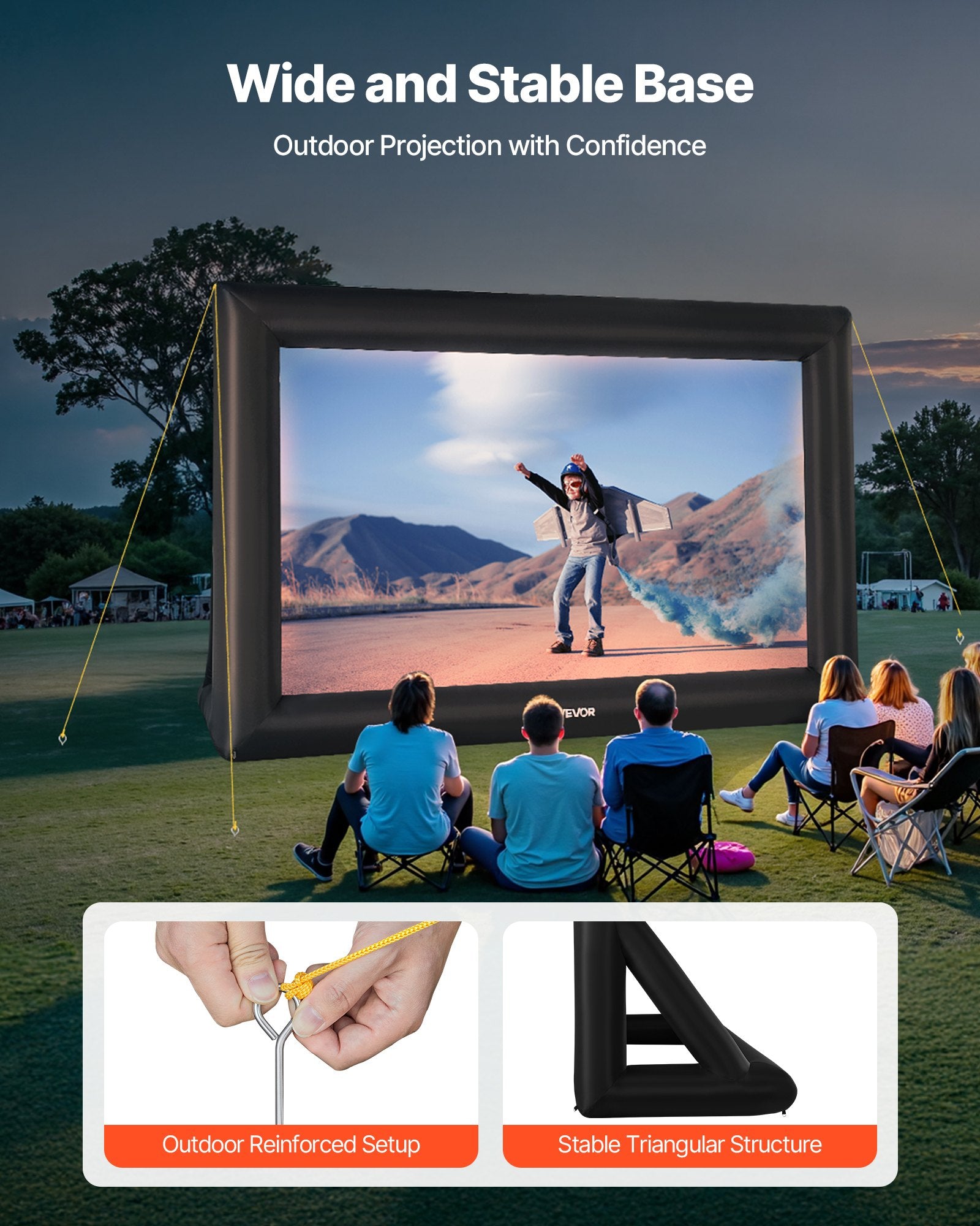 20 ft Inflatable Movie Screen 16:9 600D Movie Projector with Portable Bag - Image 5