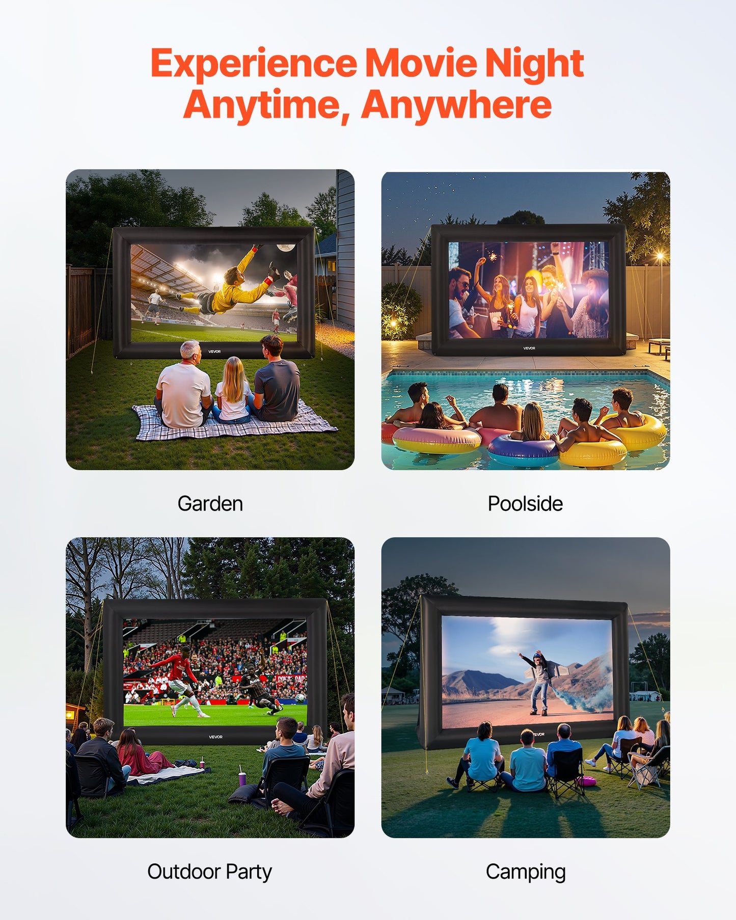 20 ft Inflatable Movie Screen 16:9 600D Movie Projector with Portable Bag - Image 6