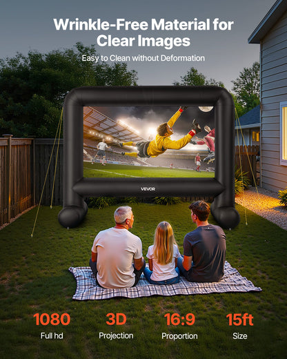 15 ft Inflatable Movie Screen 16:9 600D Movie Projector with Portable Bag - Image 2