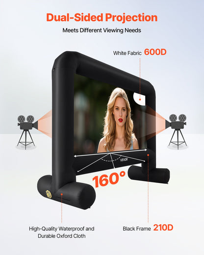 15 ft Inflatable Movie Screen 16:9 600D Movie Projector with Portable Bag - Image 4