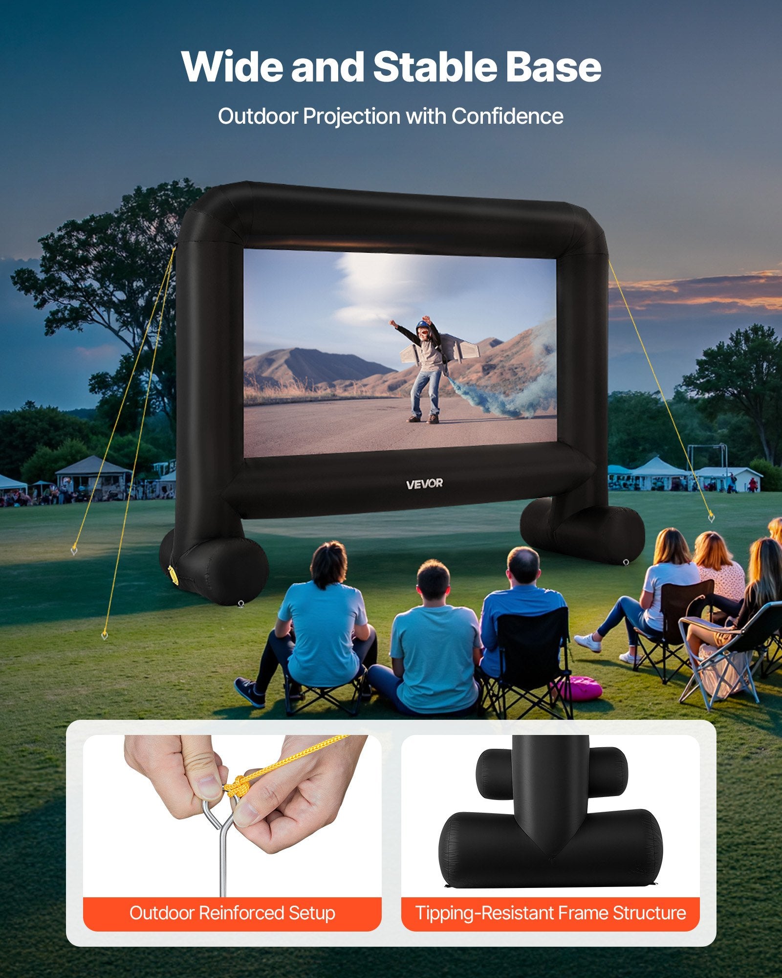 15 ft Inflatable Movie Screen 16:9 600D Movie Projector with Portable Bag - Image 5