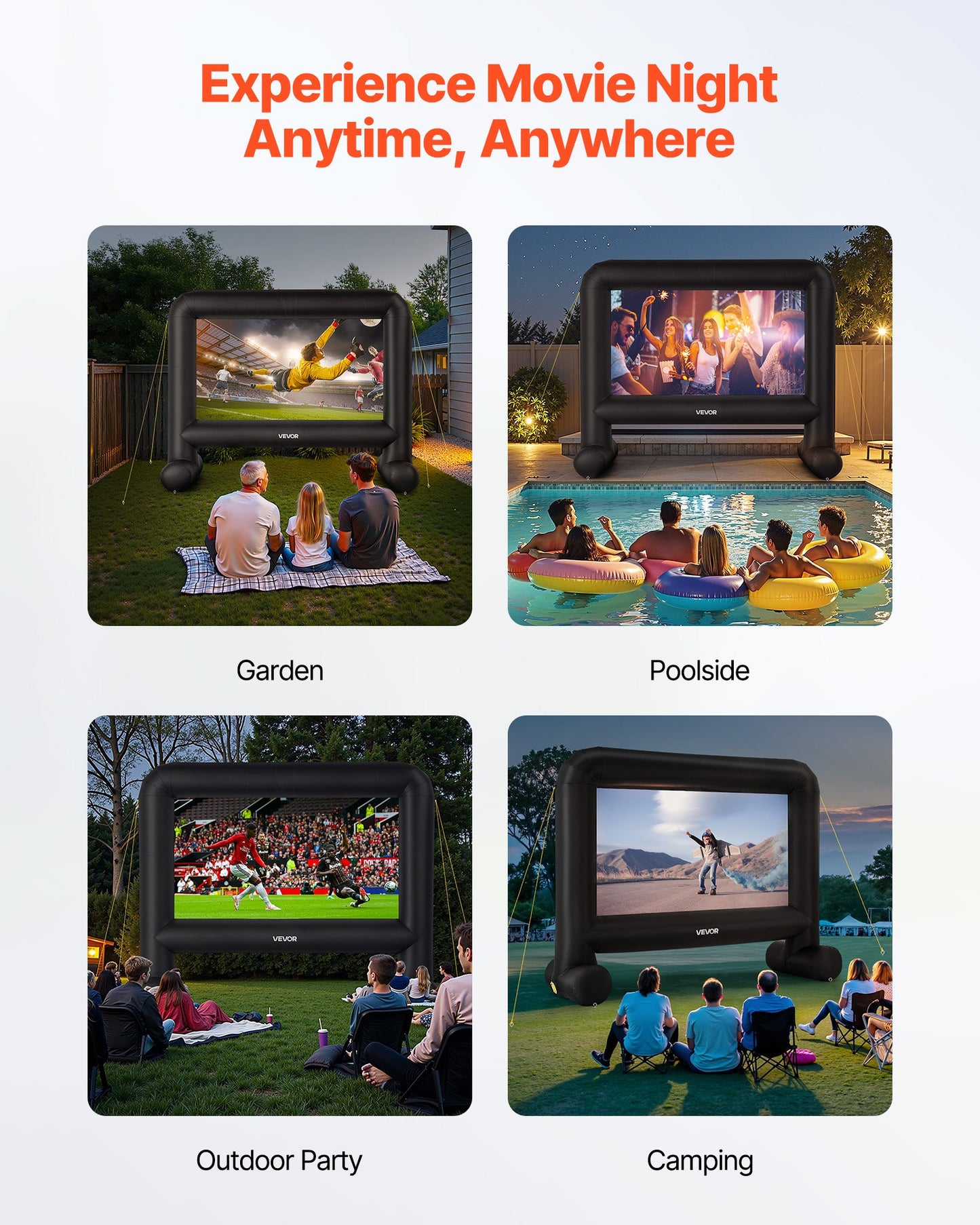 15 ft Inflatable Movie Screen 16:9 600D Movie Projector with Portable Bag - Image 6