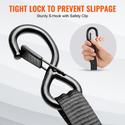 4 Pack Ratchet Tie Down Straps 2200 lbs 1"x15' Heavy Duty for Cargo - Image 4