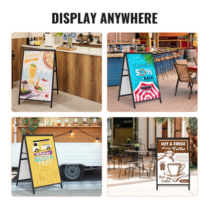A Frame Sidewalk Sign, 61x91cm Heavy Duty Slide-in Signboard Holder, Double-Sided Folding Sandwich Board Signs, Steel Pavement Sign Poster for Outdoor Business Street Advertising (Frame only) - Image 6