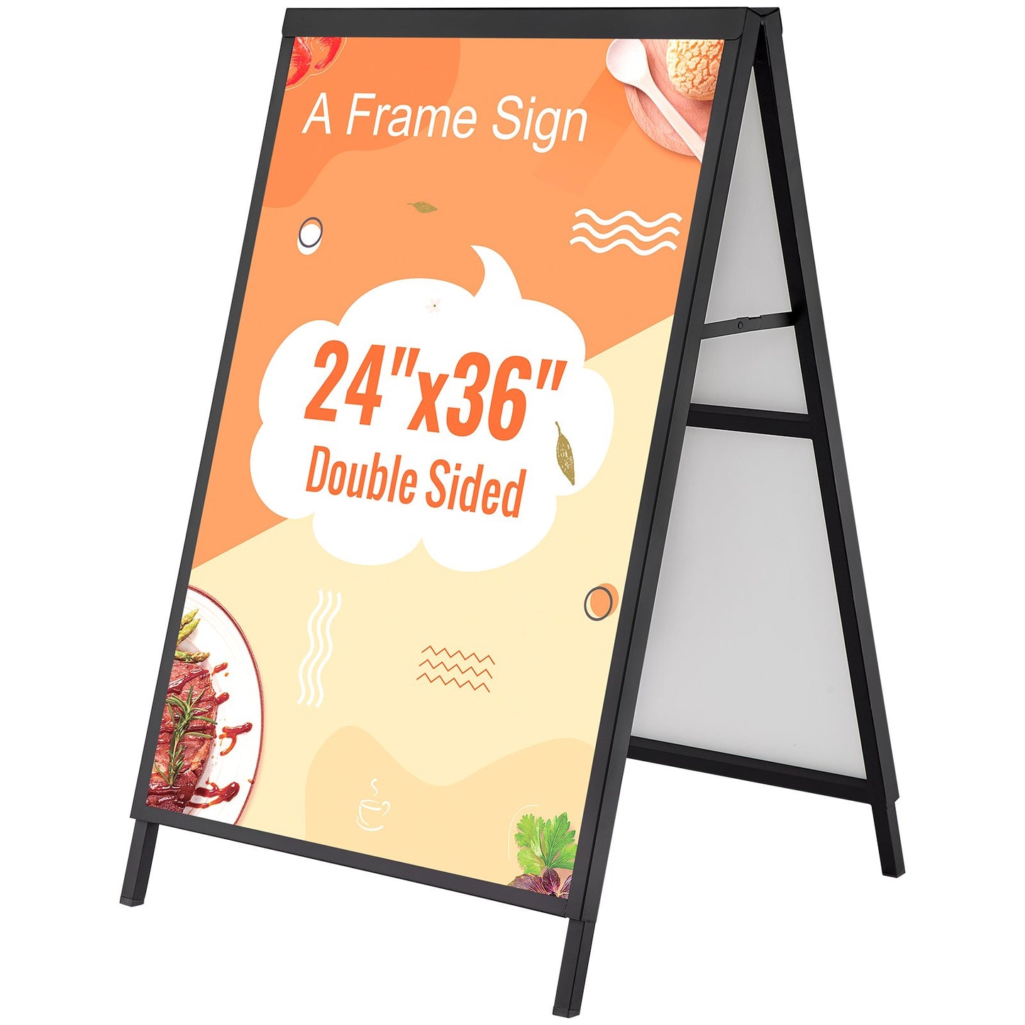 A Frame Sidewalk Sign, 61x91cm Heavy Duty Slide-in Signboard Holder, Double-Sided Folding Sandwich Board Signs, Steel Pavement Sign Poster for Outdoor Business Street Advertising (Frame only) - Image 9