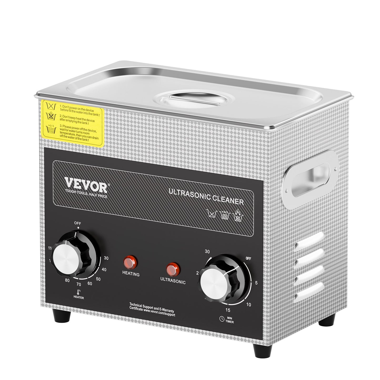 3L Ultrasonic Cleaner with Heater Timer & Basket, Professional Digital Sonic Cavitation Machine, 120W Cleaning Machine for Watch Instruments, Glasses, Coin, Metal Parts, Tool