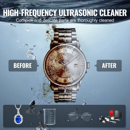 3L Ultrasonic Cleaner with Heater Timer & Basket, Professional Digital Sonic Cavitation Machine, 120W Cleaning Machine for Watch Instruments, Glasses, Coin, Metal Parts, Tool - Image 6