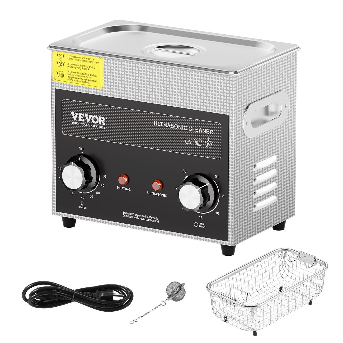 3L Ultrasonic Cleaner with Heater Timer & Basket, Professional Digital Sonic Cavitation Machine, 120W Cleaning Machine for Watch Instruments, Glasses, Coin, Metal Parts, Tool - Image 9