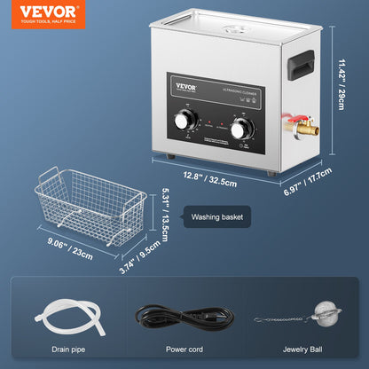 6L Ultrasonic Cleaner with Heater Timer & Basket, Professional Digital Sonic Cavitation Machine, 180W Cleaning Machine for Watch Instruments, Glasses, Coin, Metal Parts, Tool - Image 7