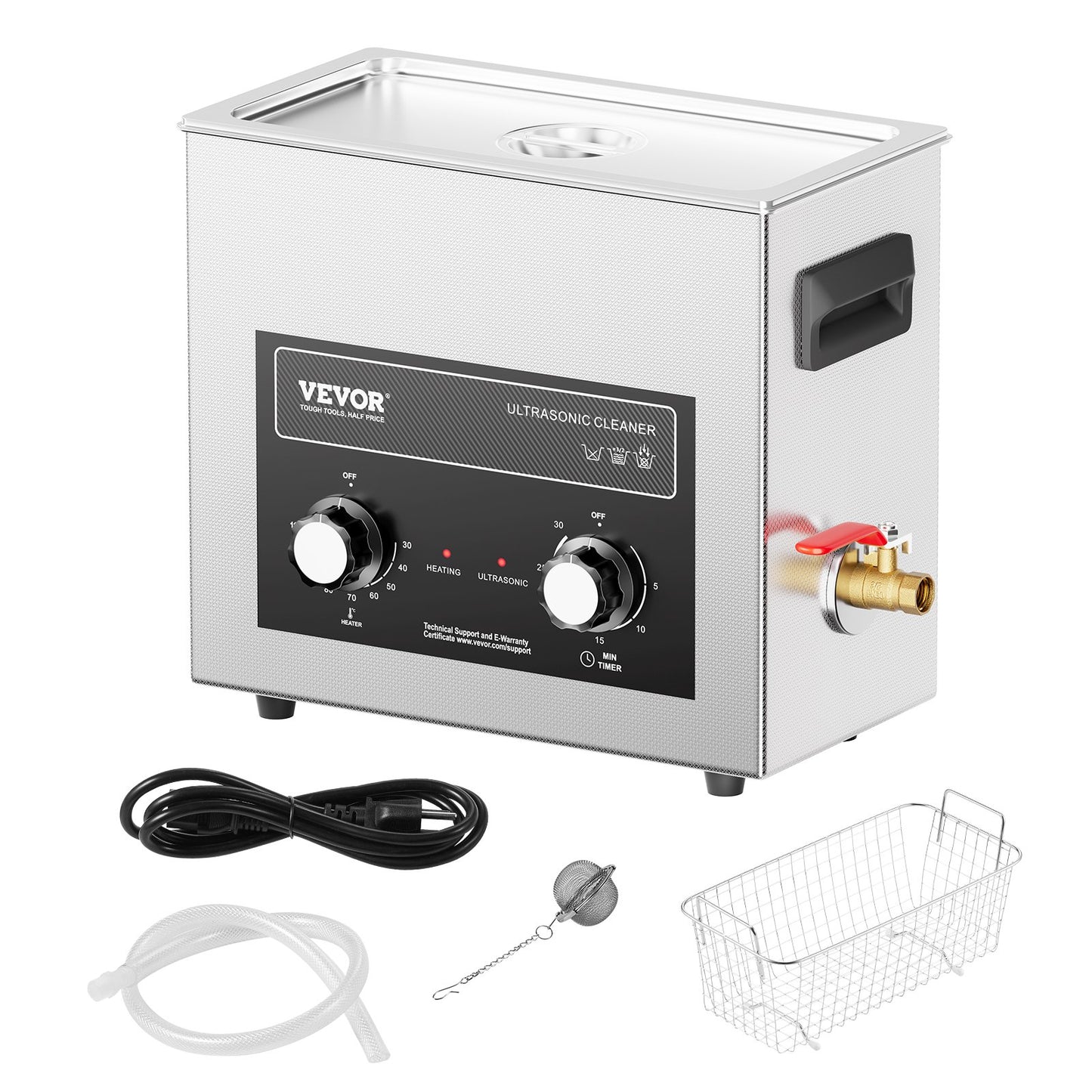 6L Ultrasonic Cleaner with Heater Timer & Basket, Professional Digital Sonic Cavitation Machine, 180W Cleaning Machine for Watch Instruments, Glasses, Coin, Metal Parts, Tool - Image 9