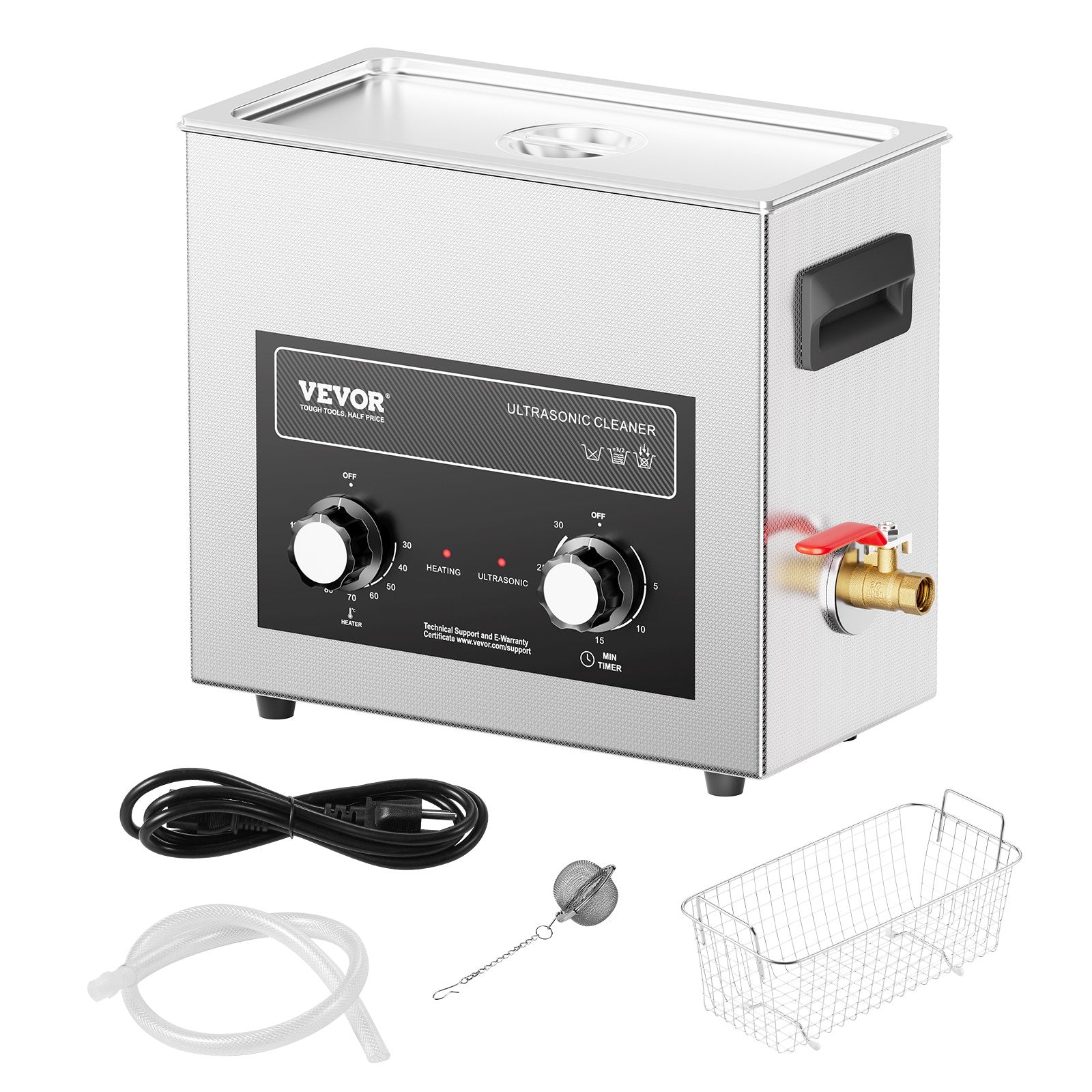 6L Ultrasonic Cleaner with Heater Timer & Basket, Professional Digital Sonic Cavitation Machine, 180W Cleaning Machine for Watch Instruments, Glasses, Coin, Metal Parts, Tool - Image 9
