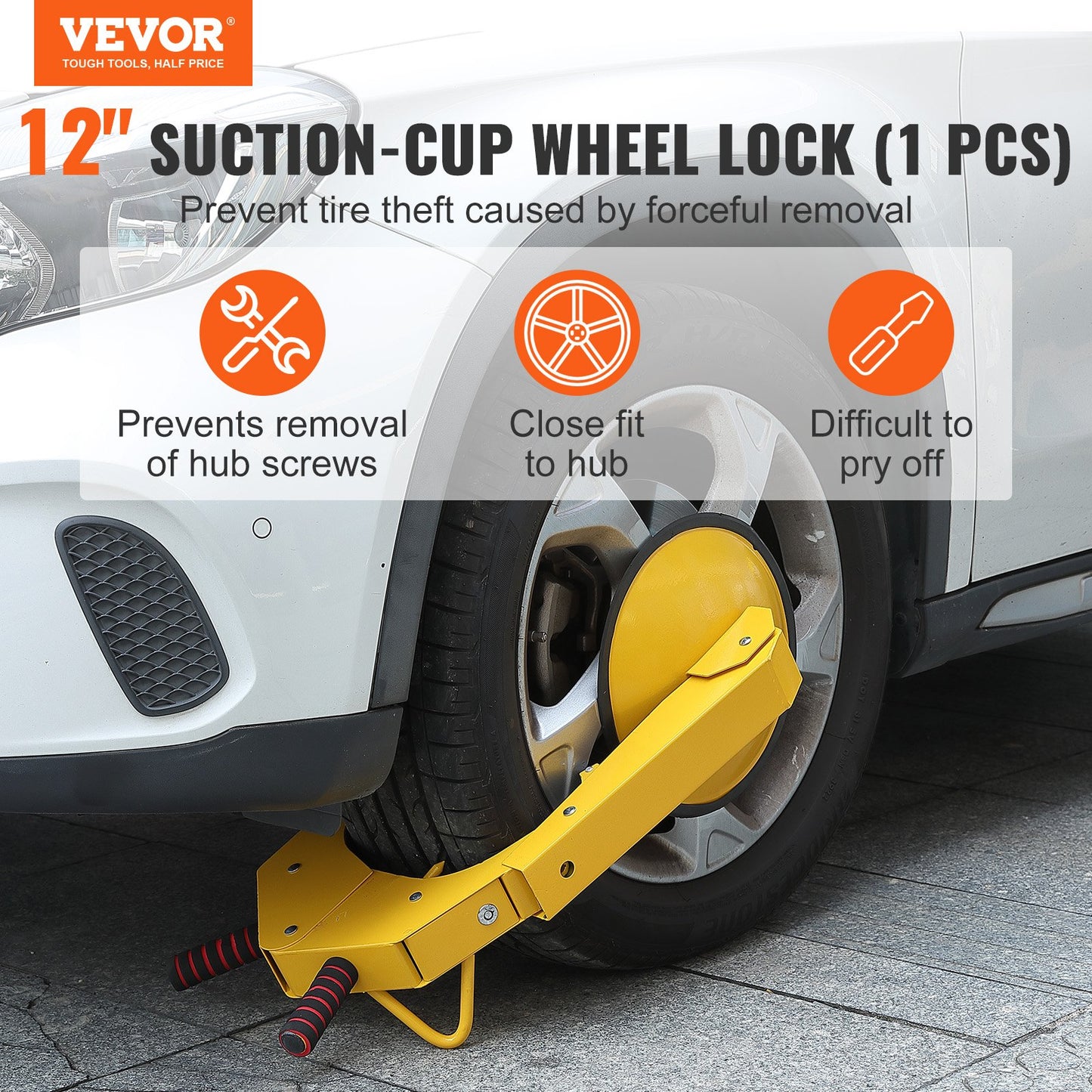 Wheel Lock Clamp, 1 Pack Trailer Wheel Lock, Heavy-Duty Anti Theft Tire Lock, Adjustable Tire Boot Lock Tire Claw, Trailer Wheel Locks for RV Trailers, Cars, Trucks, SUVs - Image 2