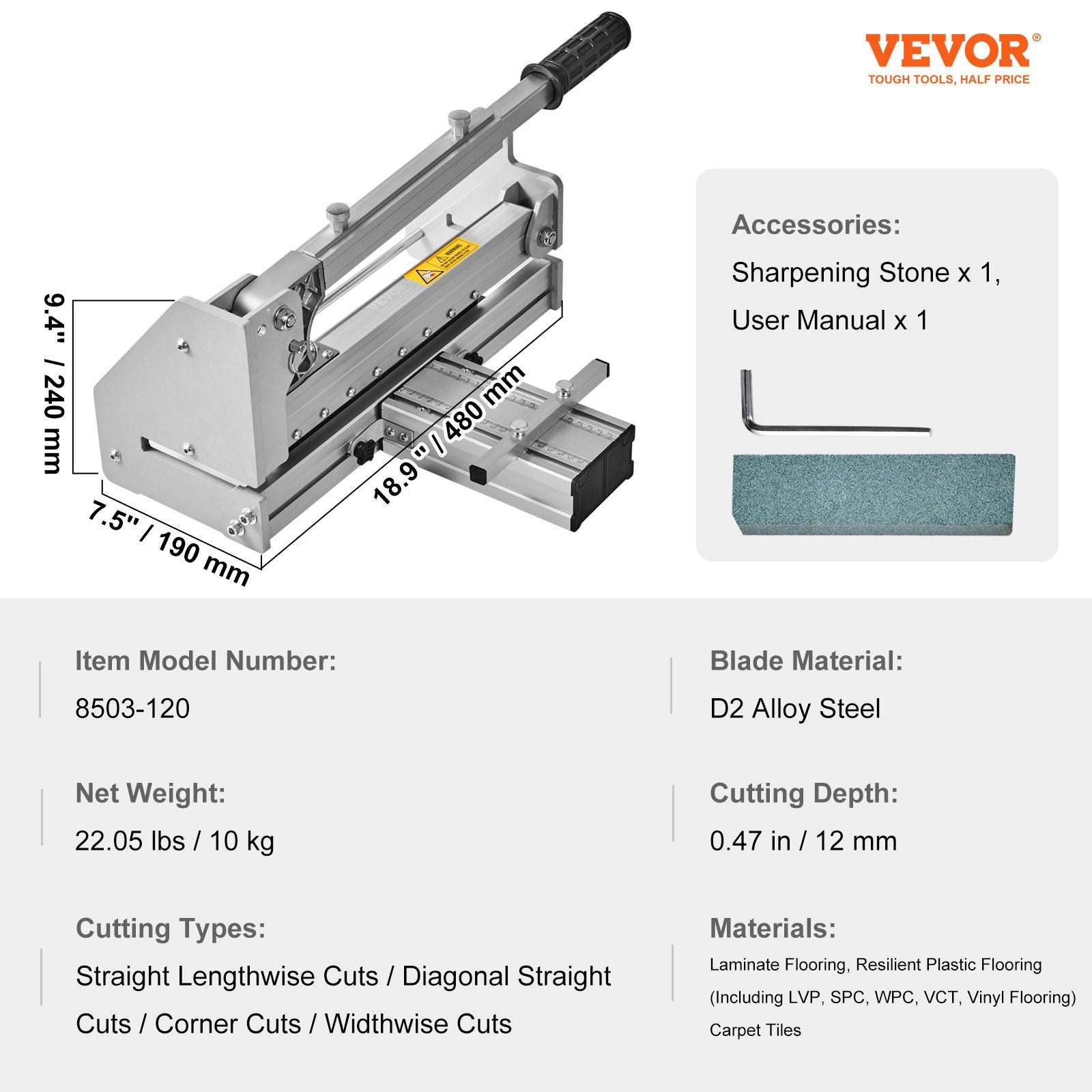 Floor Cutter 330mm, Cuts Vinyl Plank, Laminate, Engineered Hardwood, Siding, 12mm Cutting Depth Effortless And Easy Cutting, Vinyl Plank Cutter for LVP, WPC, SPC, LVT, VCT, PVC, and More - Image 7