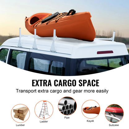 3-Bar Van Roof Ladder Rack Adjustable 56.3"-61.4" for Full-Size Vans - Image 6
