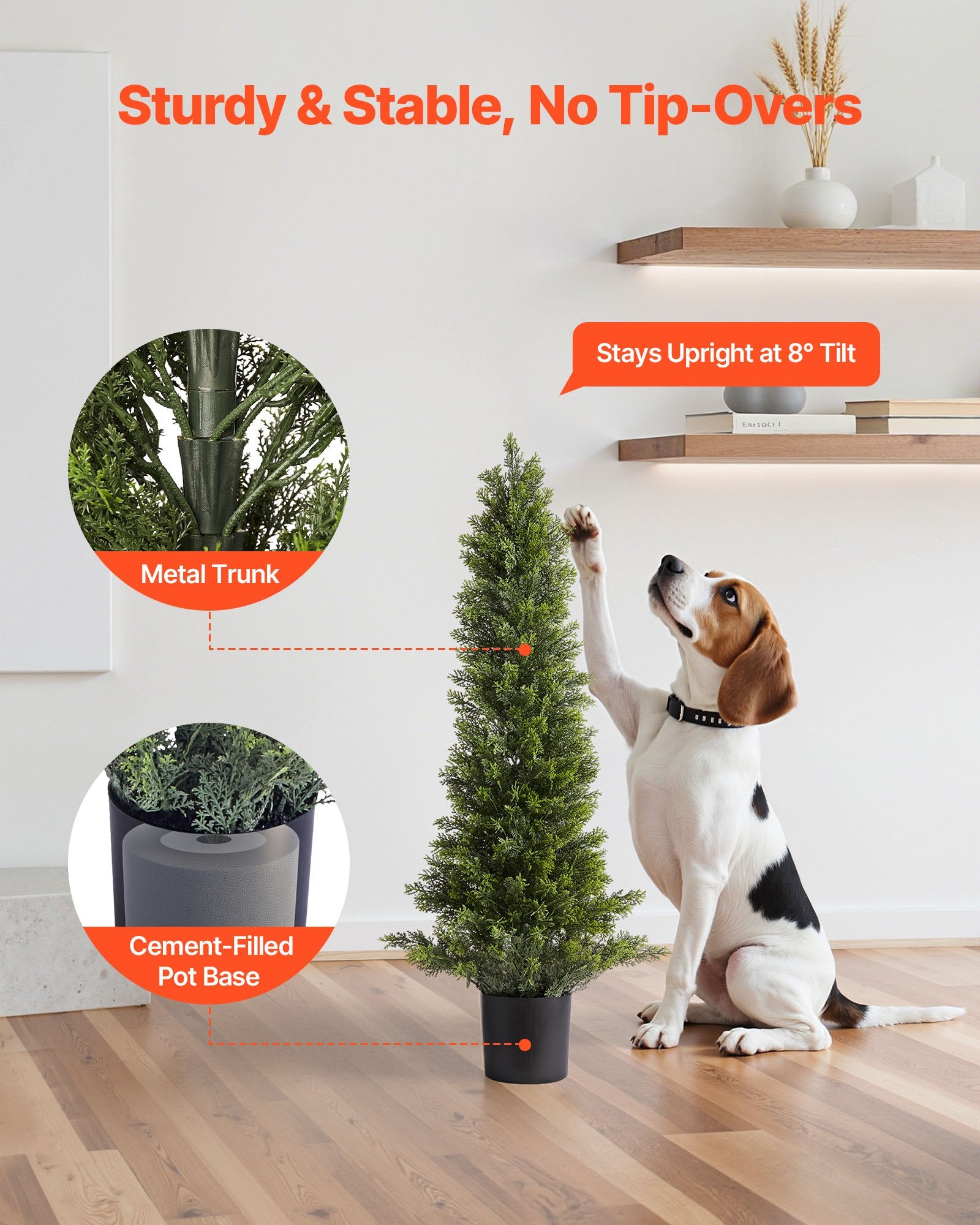 Artificial Topiary Cedar Trees, 2 Set 914mm Faux Pine Shrubs Plants, Fake Silk Tree Look Real, Easy Assembly for Decor Front Porch Outdoor Patio Garden Balcony Backyard Indoor Office - Image 6