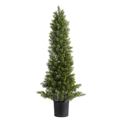 Artificial Topiary Cedar Trees, 2 Set 914mm Faux Pine Shrubs Plants, Fake Silk Tree Look Real, Easy Assembly for Decor Front Porch Outdoor Patio Garden Balcony Backyard Indoor Office - Image 9