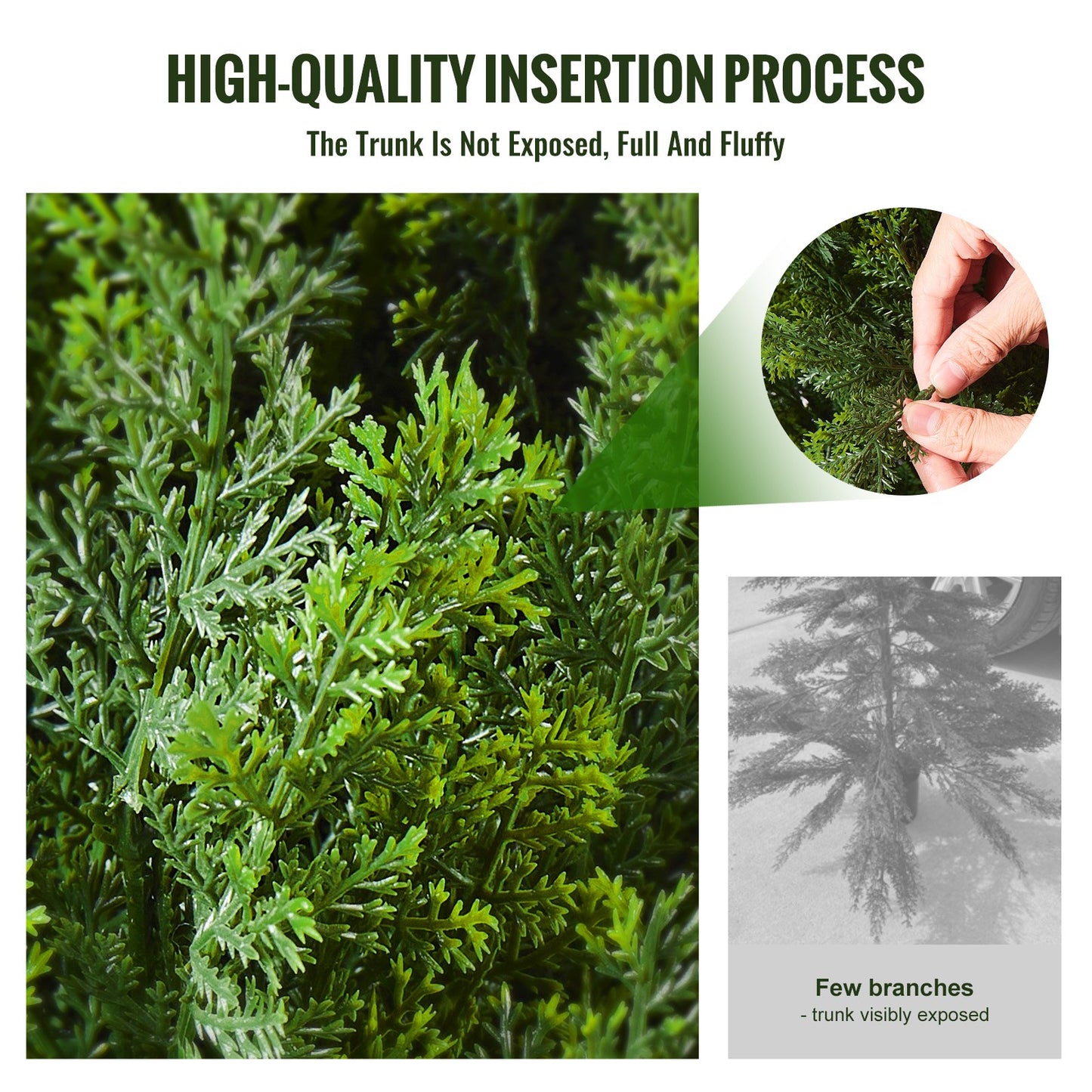 2 Pack 4' Artificial Cedar Topiary Tree Faux Plant UV Decor In/Outdoor - Image 5
