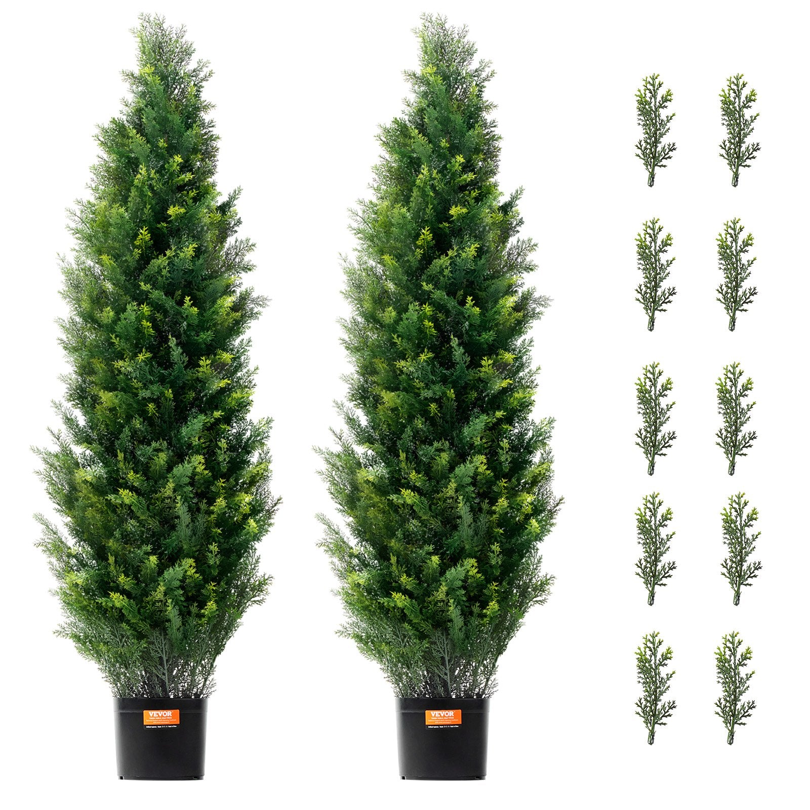 2 Pack 4' Artificial Cedar Topiary Tree Faux Plant UV Decor In/Outdoor - Image 9