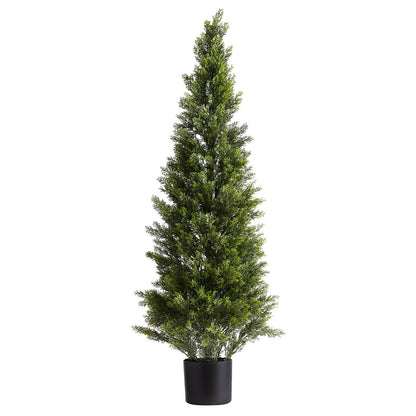 Artificial Topiary Cedar Trees, 2 Set 1219mm Faux Pine Shrubs Plants, Fake Silk Tree Look Real, Easy Assembly for Decor Front Porch Outdoor Patio Garden Balcony Backyard Indoor Office - Image 9