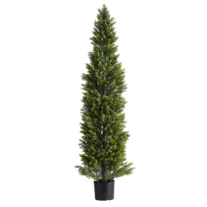 Artificial Topiary Cedar Trees, 2 Set 1524mm Faux Pine Shrubs Plants, Fake Silk Tree Look Real, Easy Assembly for Decor Front Porch Outdoor Patio Garden Balcony Backyard Indoor Office - Image 9