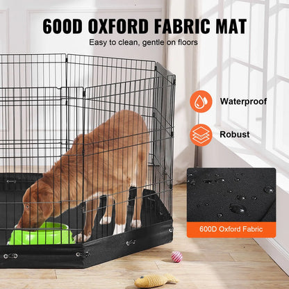 Dog Playpen, 8 Pcs 30"H x 24"W Panels Foldable Metal Pet Exercise Pen, Dog Fence Indoor and Outdoor Pen with Door, 600D Oxford Fabric Bottom Pad, Pet Playpen for Dogs, Cats, Other Small Animals - Image 4