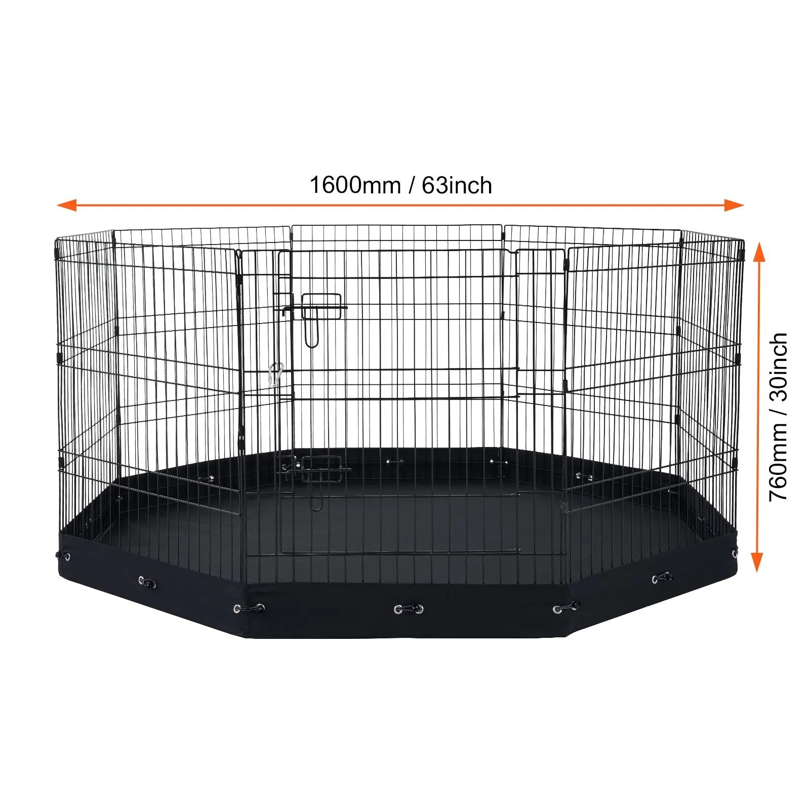 Dog Playpen, 8 Pcs 30"H x 24"W Panels Foldable Metal Pet Exercise Pen, Dog Fence Indoor and Outdoor Pen with Door, 600D Oxford Fabric Bottom Pad, Pet Playpen for Dogs, Cats, Other Small Animals - Image 8