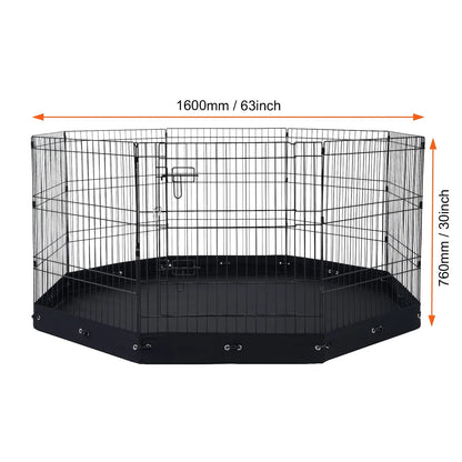 Dog Playpen, 8 Pcs 30"H x 24"W Panels Foldable Metal Pet Exercise Pen, Dog Fence Indoor and Outdoor Pen with Door, 600D Oxford Fabric Bottom Pad, Pet Playpen for Dogs, Cats, Other Small Animals - Image 8