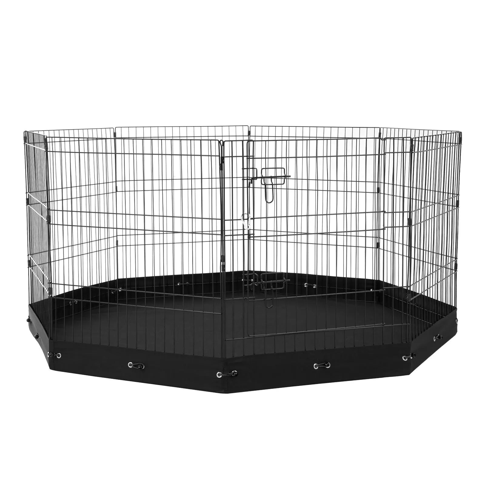 Dog Playpen, 8 Pcs 30"H x 24"W Panels Foldable Metal Pet Exercise Pen, Dog Fence Indoor and Outdoor Pen with Door, 600D Oxford Fabric Bottom Pad, Pet Playpen for Dogs, Cats, Other Small Animals - Image 9