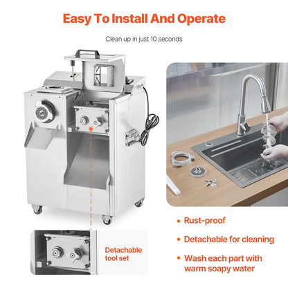 Commercial Electric Meat Grinder Slicer 6.35 kg/Min Sausage Stuffer Maker - Image 5