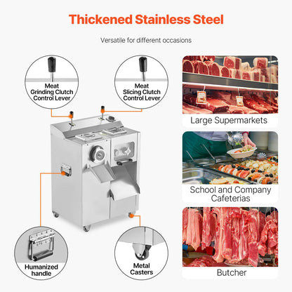 Commercial Electric Meat Grinder Slicer 6.35 kg/Min Sausage Stuffer Maker - Image 6