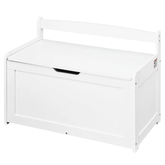 Kids Toy Storage Bench Wooden Toy Box Chest 32.68 x 17.91 x 24.02" White