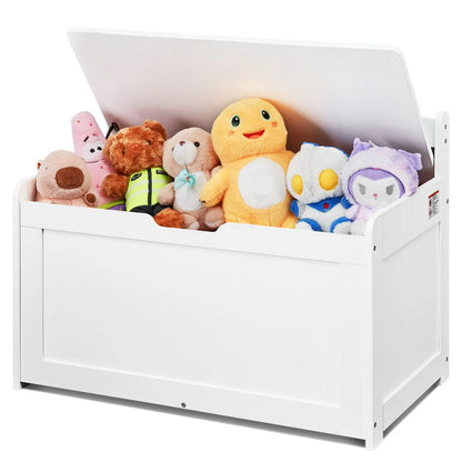 Kids Toy Storage Bench Wooden Toy Box Chest 32.68 x 17.91 x 24.02" White - Image 9