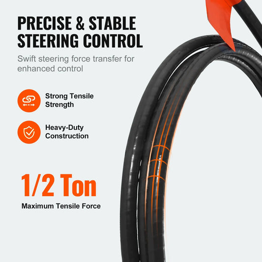 Boat Steering Cable, 17 Feet Outboard Marine Rotary Steering Cable, 1/2 Ton High Tensile Strength, Steel Steering Wheel Cable Compatible with Most Single-Station Outboard Steering Systems - Image 4