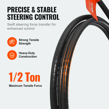 Boat Steering Cable, 17 Feet Outboard Marine Rotary Steering Cable, 1/2 Ton High Tensile Strength, Steel Steering Wheel Cable Compatible with Most Single-Station Outboard Steering Systems - Image 4