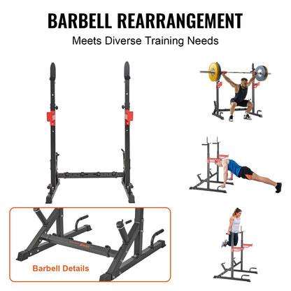 Squat Power Rack Adjustable Heavy Duty Barbell Weight Bench Press Stand - Image 3