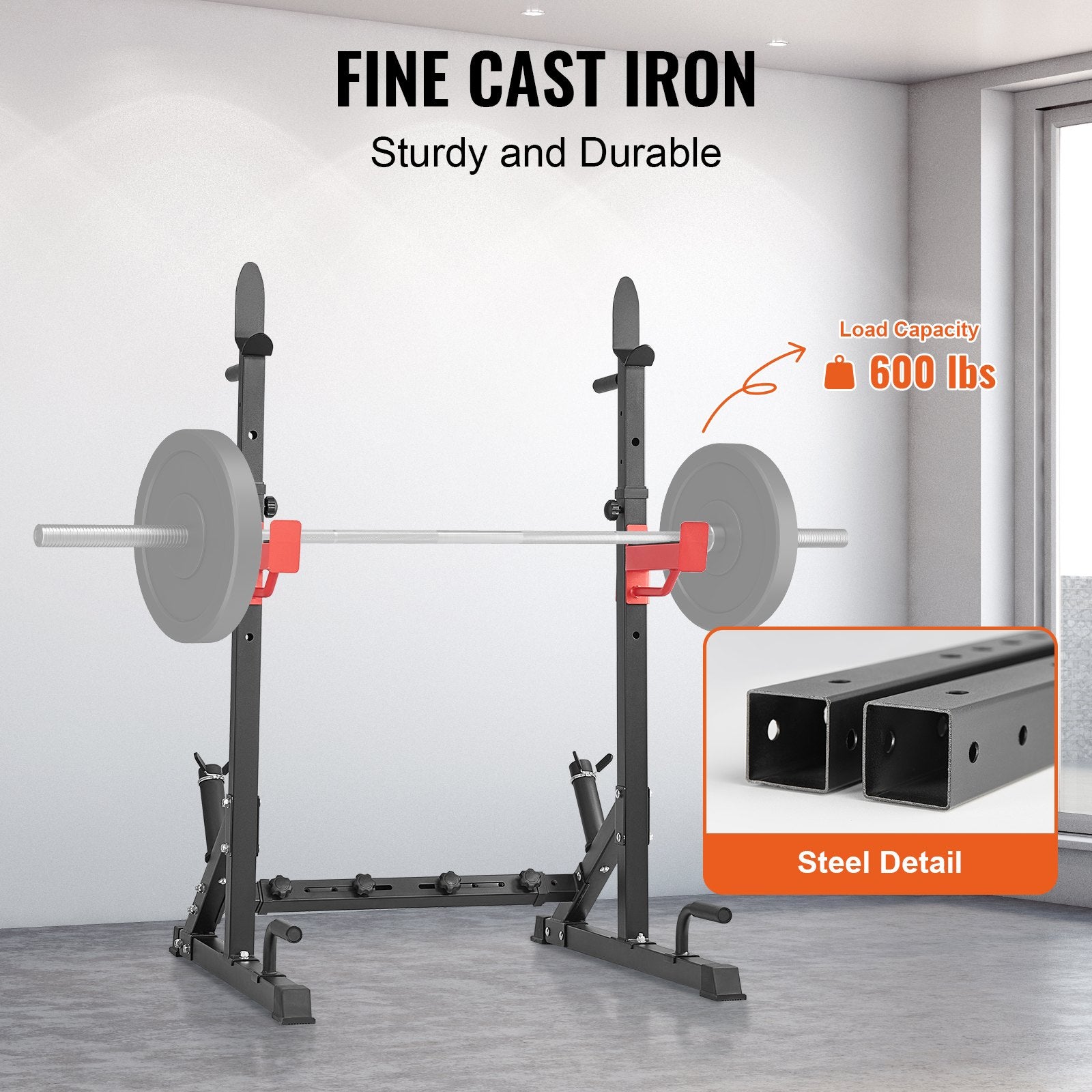 Squat Power Rack Adjustable Heavy Duty Barbell Weight Bench Press Stand - Image 4