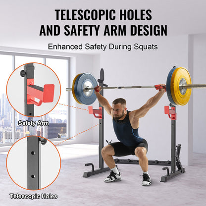 Squat Power Rack Adjustable Heavy Duty Barbell Weight Bench Press Stand - Image 5